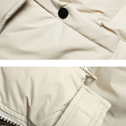Winter Filled White Duck Down Coat Warm Hooded Pullover Down Jacket Couple Men's Cross-border Jacket Couple style