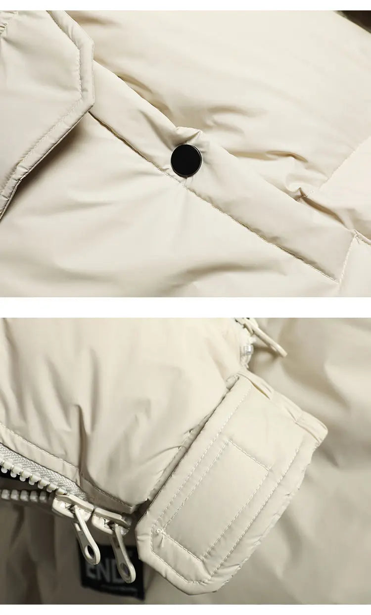 Winter Filled White Duck Down Coat Warm Hooded Pullover Down Jacket Couple Men's Cross-border Jacket Couple style