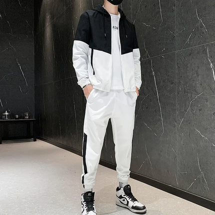 M-6XL-New-Men's-Sportswear-Set-from-Japan-South-Korea-Autumn-Casual-Wear-Men's-Hooded-Jacket-Leg-Tied-Pants-Trendy-Casual-Suit