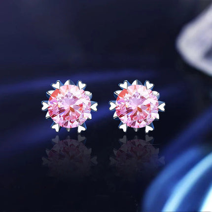 GRA 925 Sterling Silver D VVS1 Moissanite Earrings Diamond Tester Positive Snow Stud Zircon Women Sparkling Wedding Jewelry PlatiNum