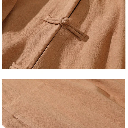 2025 Autunno Uomo Baggy Bello Fresco Trench Stile Cinese Mantello Camicie Moda Casual Lino Irregolare Mens Mantello Lungo Giacche a vento