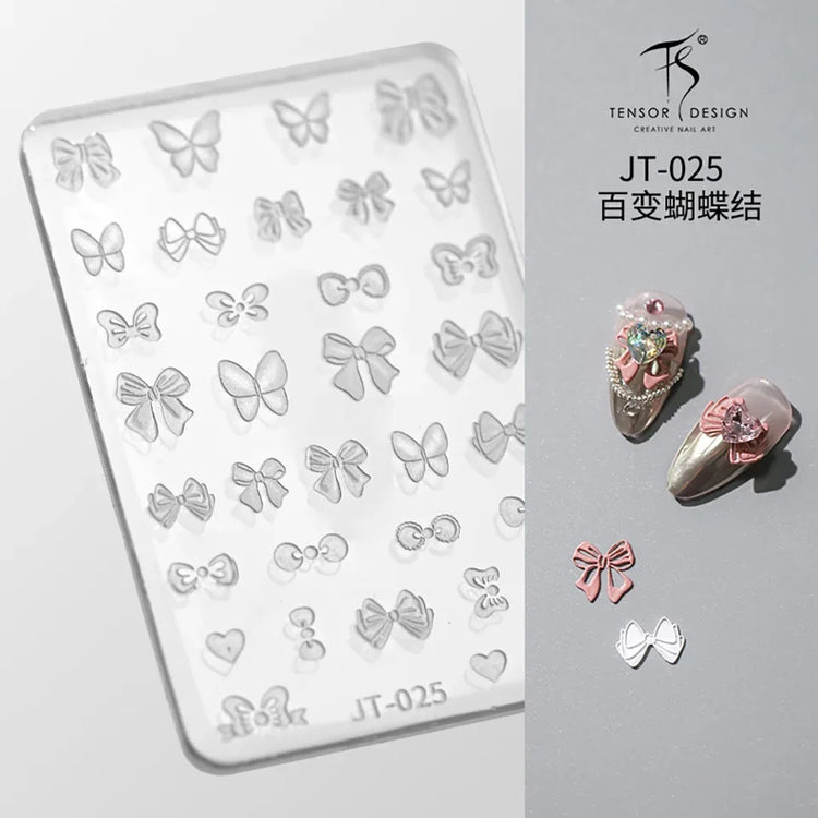 Gothic Letter Nail Art Transfer Printing Steel Plate Nail Art Silicone Stamp Star Heart Dot Bowknot Lace Manicure Tool Templates