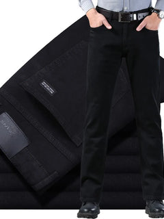 Spring Autumn Vintage Black Business Jeans Men Casual Straight Stretch Classic Work Denim Trousers Korean Comfortable Brand Pant