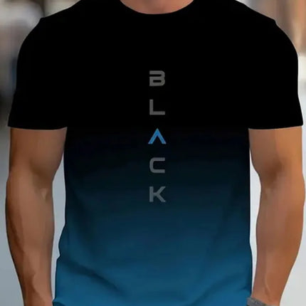 Men's Plain Printed T-shirt Oversized Fashion Summer Outdoor Breathable Men's Top New Crew Neck Short Sleeve