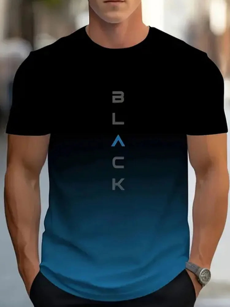 Abbigliamento da uomo semplice stampato T-shirt da uomo oversize moda Estate Outdoor traspirante da