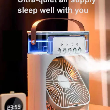 Nuovo 3 in 1 ventilatore condizionatore d'aria domestico mini dispositivo di raffreddamento dell'aria LED luce notturna umidificatore portatile ventola di regolazione dell'aria ufficio casa ventilatore