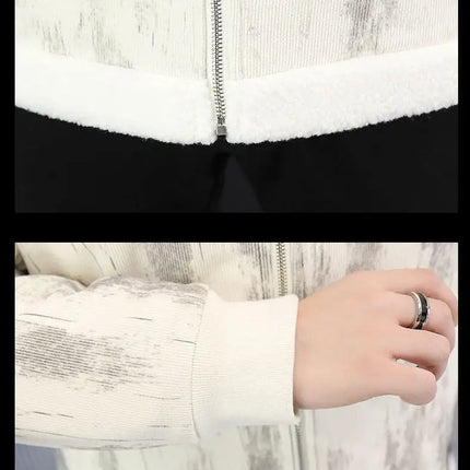 2024 Winter Woolen Motorcycle Jacket Men Thickened Velvet Casual Business Wool Blends Coat Hip Hop Social Streetwear Overcoat