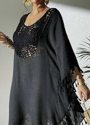Abito Copricostume Estivo da Donna con Scollo Quadrato, Protezione Solare, Vestibilità Ampia, Traforato, per Spiaggia e Vacanze platinumshop