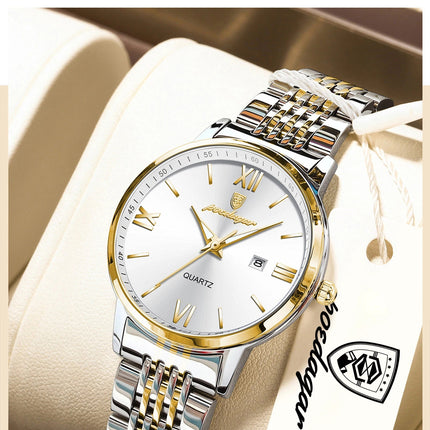 POEDAGAR Orologio da Donna Raffinato Impermeabile Luminoso con Data, Orologio da Polso Femminile di Alta Qualità in Acciaio Inossidabile, Elegante Orologio al Quarzo per Donne platinumshop