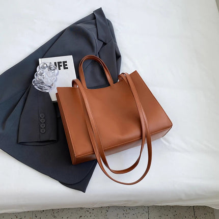 Designer Tote Bag For Women Large Capacity Handbag Portable Brand Briefcase Top Quality Pu Leather Female Shoulder Crossbody Bag PlatiNum