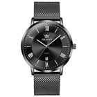 OLEVS 5623 Orologio al quarzo da uomo con quadrante minimalista con numeri romani, cinturino in maglia milanese, lancette luminose, datario, resistente all'acqua fino a 30 m platinumshop
