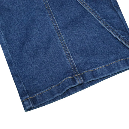 Jeans Larghi Vintage in Denim Lavato per Donna, Vita Alta con Asimmetrico Design Incrociato, Stile Y2K Streetwear Casual alla Moda