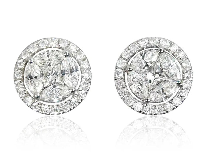 Hip Hop Female Earrings 925 Sterling Silver Small Round Shaped Earrings for Women Bling Zirconia Ear Fashion Statement Jewelry PlatiNum