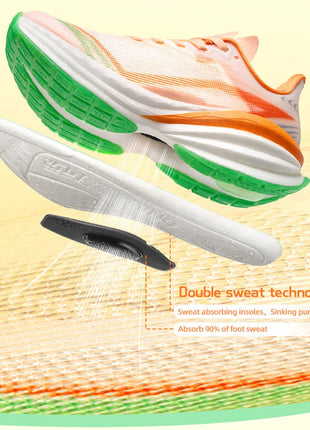 ONEMIX YUE SHUANG Scarpe da corsa estive da uomo Design leggero Asciugatura rapida Maratona Supporto per l'assorbimento degli urti Sneakers da uomo PlatiNum