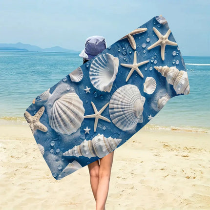 1 Serviette de plage en microfibre ultra-fine Ocean Element, serviette de plage absorbante à séchage rapide, serviette de plage de sport pour la natation