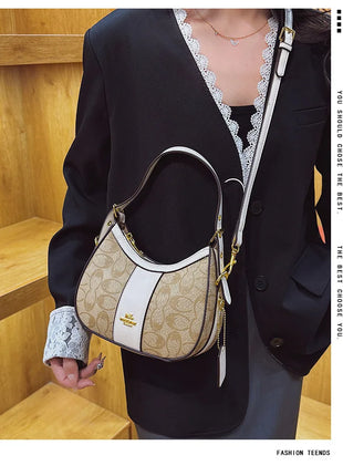 Borsa di lusso da donna 2026 Nuova borsa a tracolla diagonale a spalla singola stampata retrò in PU di alta qualità
