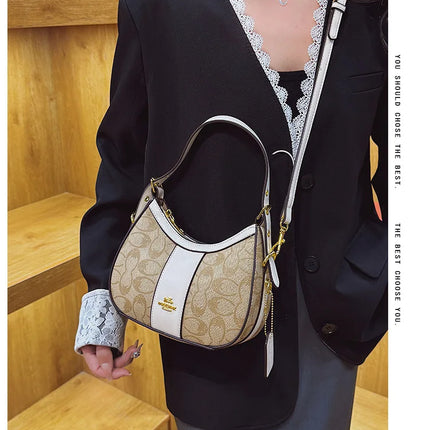Borsa di lusso da donna 2026 Nuova borsa a tracolla diagonale a spalla singola stampata retrò in PU di alta qualità