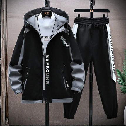 Casual Hooded Jackets And Pants Tracksuit Men's Clothing Sets 2026 Spring Autumn Youth Outdoor Sportswear 2 Pieces Coats Top Set