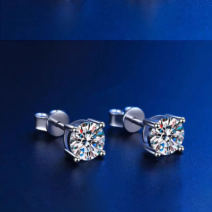 GRA 925 Sterling Silver D VVS1 Moissanite Earrings Diamond Tester Positive Snow Stud Zircon Women Sparkling Wedding Jewelry PlatiNum