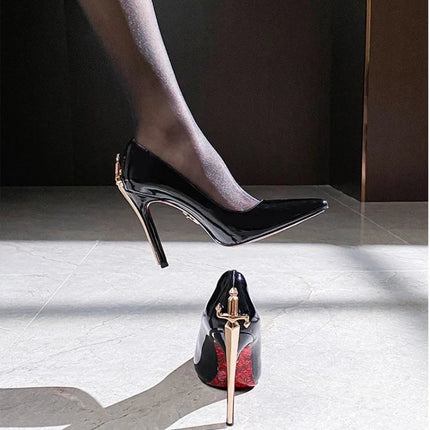 Scarpe da Donna di Lusso con Decorazioni Metalliche, Tacco Alto a Punta, Eleganti Scarpe Casual Francesi, Zapatos Mujer platinumshop