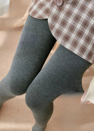 Women's Fall Winter Ribbed Vertical Stripe Thermal Leggings Fleece Thickened  Street Ready Seamless High Waist Thermal Pants PlatiNum