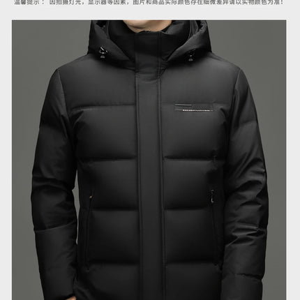 Real 85% Goose Down Jacket Men 2025 Winter Warm Puffer Coat Luxury Hood Thermal Outdoor Jacket Goose Down Parkas Zipper Clothes