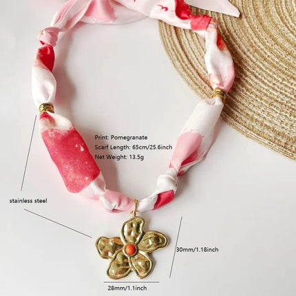 Collana bandana morbida con ciondolo a forma di fiore a forma di cuore placcato in oro per gioielli impilabili da donna e ragazza PlatiNum