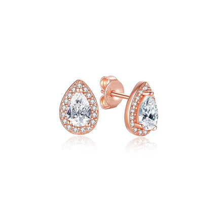 Orecchini Originali in Argento Sterling 925, Modello 2026, a Perno e a Cerchio con Cristalli, per Donna, in Oro Rosa, con Corona, Cuore, Infinito, Ape, Gioielli platinumshop