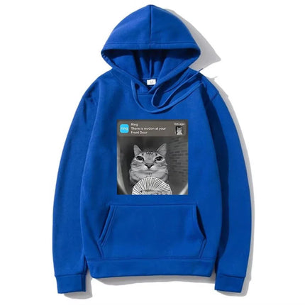 There Is Motion At Your Front Door Funny Silly Cat Meme Hot 2D Hoodie Men Women's Fleece vintage Sweatshirt Autumn Casual pullov