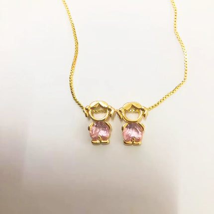 Nidin Fashion Cute Girls Boys Pendant Necklaces For Women Heart Shape Crystal Zircon Charm Clavicle Chain Jewelry Birthday Gifts PlatiNum
