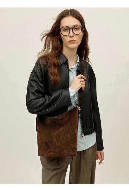 LA FESTIN Original Brand Suede Bag Designer Luxury Bag Bucket Bag Shoulder Crossbody Bag Handbag Women Autumn and Winter Bags