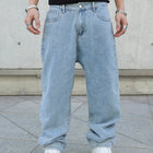 Spring Autumn Men Baggy Jeans Oversize Straight Loose Casual Denim Trousers Solid Color Streetwear Fashion Y2k Wide Leg Pants PlatiNum