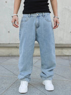 Spring Autumn Men Baggy Jeans Oversize Straight Loose Casual Denim Trousers Solid Color Streetwear Fashion Y2k Wide Leg Pants PlatiNum