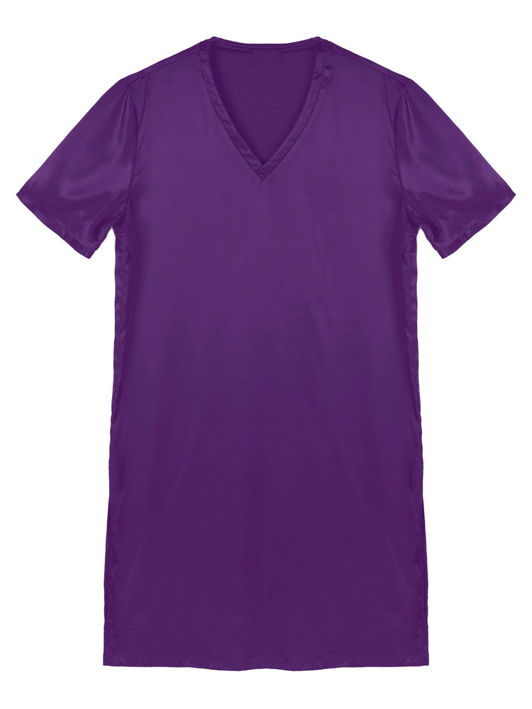 Donna uomo pigiama in raso di seta pigiameria maniche corte camicia da notte Kimono accappatoio abito da notte accappatoio camicia da notte estiva Homewear