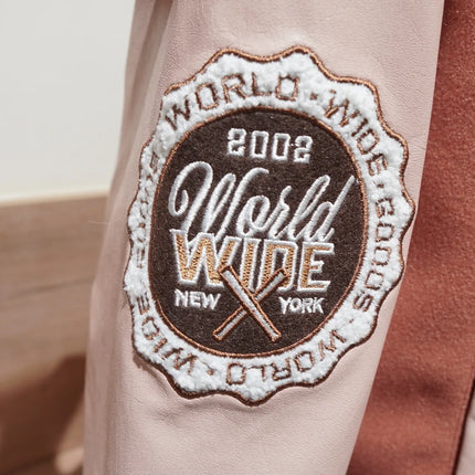 Men's Pilot Jacket Outerwear Collar Patchwork Cotton Blend Warmth Flap Closure Loose Fit Long Sleeve Winter Youth Fashion