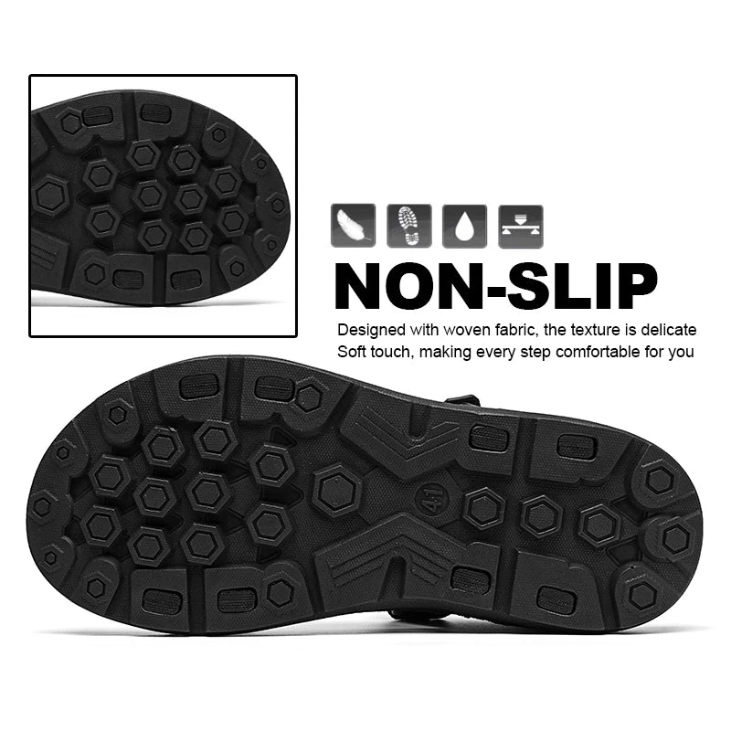 Summer Men's Sandals Outdoor Wadable Man Yoga Mat Insole Gladiator Open Beach Slippers Antiskid Durable Flat Men Shoes