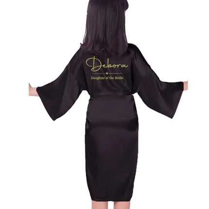 Personalizza Nome Data Ragazza di fiori Kimono Vestaglie Accappatoi da sposa Pigiama Abito per bambini + cintura Camicia da notte Brial Party Kid Robe platinumshop