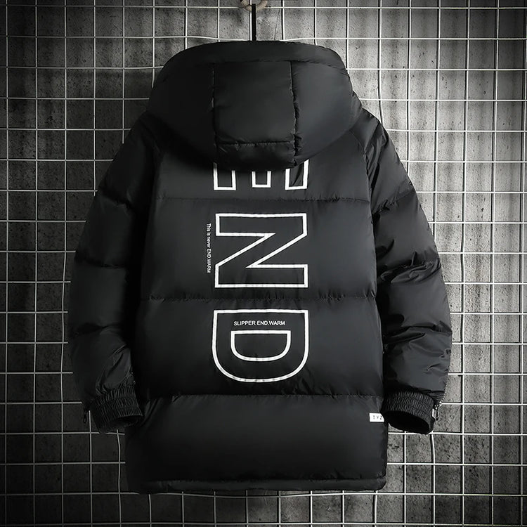 Winter Filled White Duck Down Coat Warm Hooded Pullover Down Jacket Couple Men's Cross-border Jacket Couple style