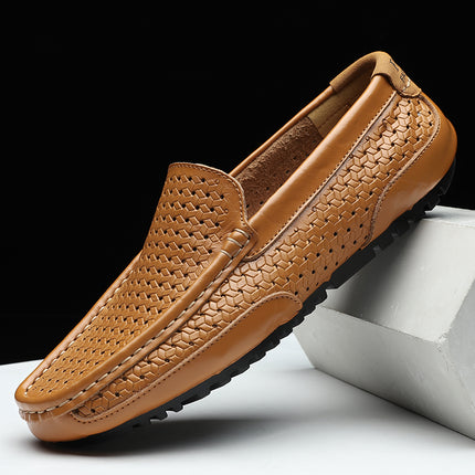 Scarpe casual da uomo di marca di lusso estiva Mocassini da uomo in vera pelle morbida Mocassini Designer italiano Scarpe da barca traspiranti