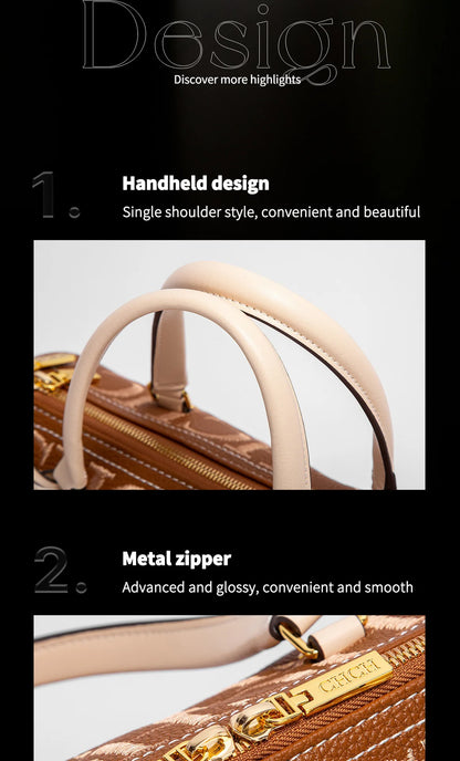 2025 Autumn/Winter New Handbag High-end Embossed Large Capacity Square Bag Women's Shoulder Bag