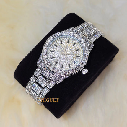 Orologio da Donna Elegante con Quadrante Piccolo Rosa, Orologio da Polso Mini con Diamanti Bling-Bling di Lusso per Abiti da Sera, Regalo per Lei platinumshop