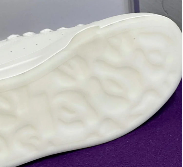 ZXRYXGS 2025 Spring Genuine Leather  Breathable Comfortable Shoes Woman New Thick Sole Wedges Increase Casual Sneakers White