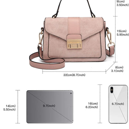 Elegante borsa da donna KONO in similpelle PVC, tracolla rimovibile, diverse modalità di trasporto, dimensioni compatte 22×8×15 cm, perfetta per tutti i giorni e per il lavoro.