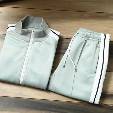 European and American new leisure sports suit men and women high-end fashion space cotton cardigan fashion two-piece large size PlatiNum