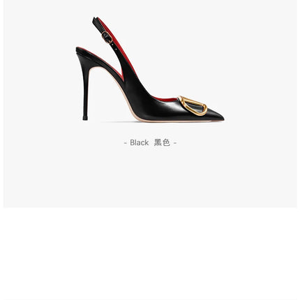 HLTINO Fahion Slingback Nero Comode Scarpe Estive da Donna Sandali con Tacco Alto 2025 Tendenza per Abito da Festa di Nozze