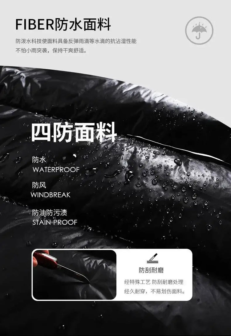 New Winter Shiny Jackets, Men's Short Trendy Brand Hooded Thickened And Warm Outerwear 90% White Duck Down