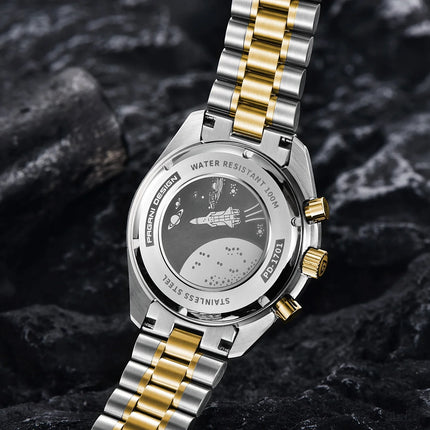PAGANI DESIGN 500 Orologio da Uomo di Lusso con Tachimetro Circolare, Cronografo Sportivo, Vetro Zaffiro AR, Movimento Giapponese, Acciaio 316L, Luminoso