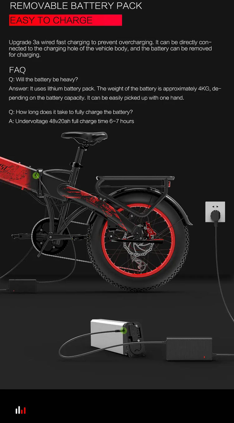 LANKELEISI X2000MAX E-Bicicletta per adulti 2000W 48V20AH City Ebicycle Pneumatico da 20 pollici Non pieghevole Strumento LCD Bicicletta elettrica