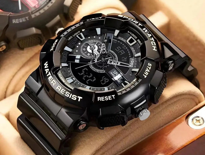 Orologi da uomo di tendenza alla moda, orologio elettronico sportivo multifunzione per giovani platinumshop