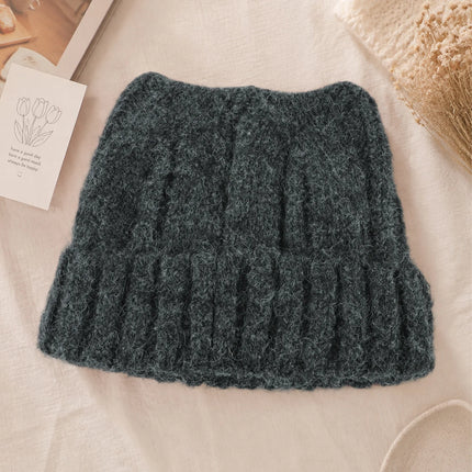 Cute Cat Ear Knitted Beanie Hat for Women Girls, Thickened Windproof Winter Warm Cap, Autumn Winter Daily Wear Accessories